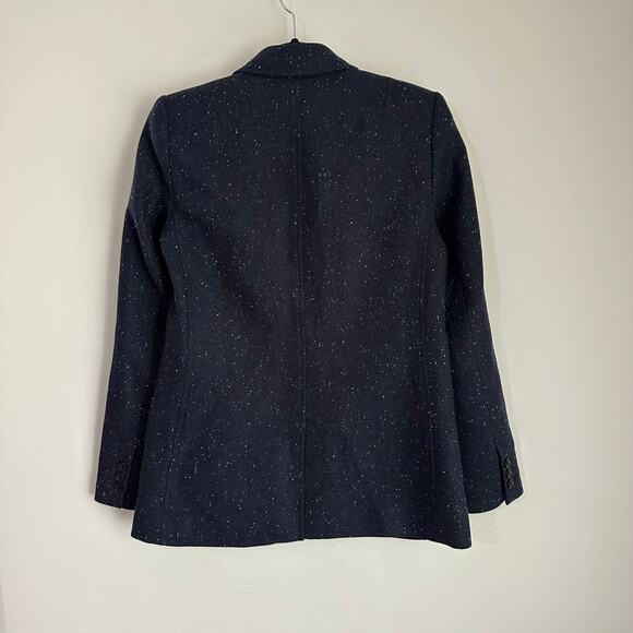 NEW Banana Republic Speckled Navy Single Breasted Hcking Collared Jacket Blazer - Picture 3 of 9